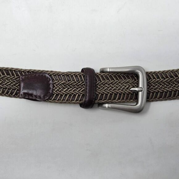 TORINO Other - TORINO MADE IN USA BROWN TAN BRAIDED WEAVE SATIN LEATHER BELT MENS SIZE 40